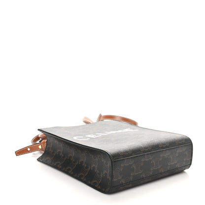 Celine Triomphe Canvas Calfskin Mini Vertical Cabas Tan 4 of 8