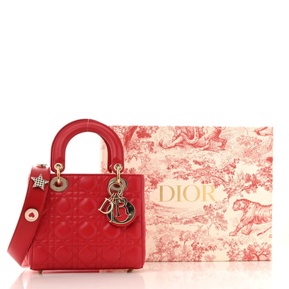 Christian Dior Lambskin Cannage Small Lucky Badges My Lady Dior Red 16 of 16