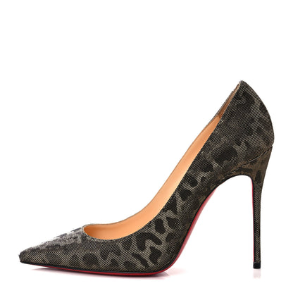 Christian Louboutin Lame Decollete 554 100 Pumps 39 Gold Silver 1 of 10