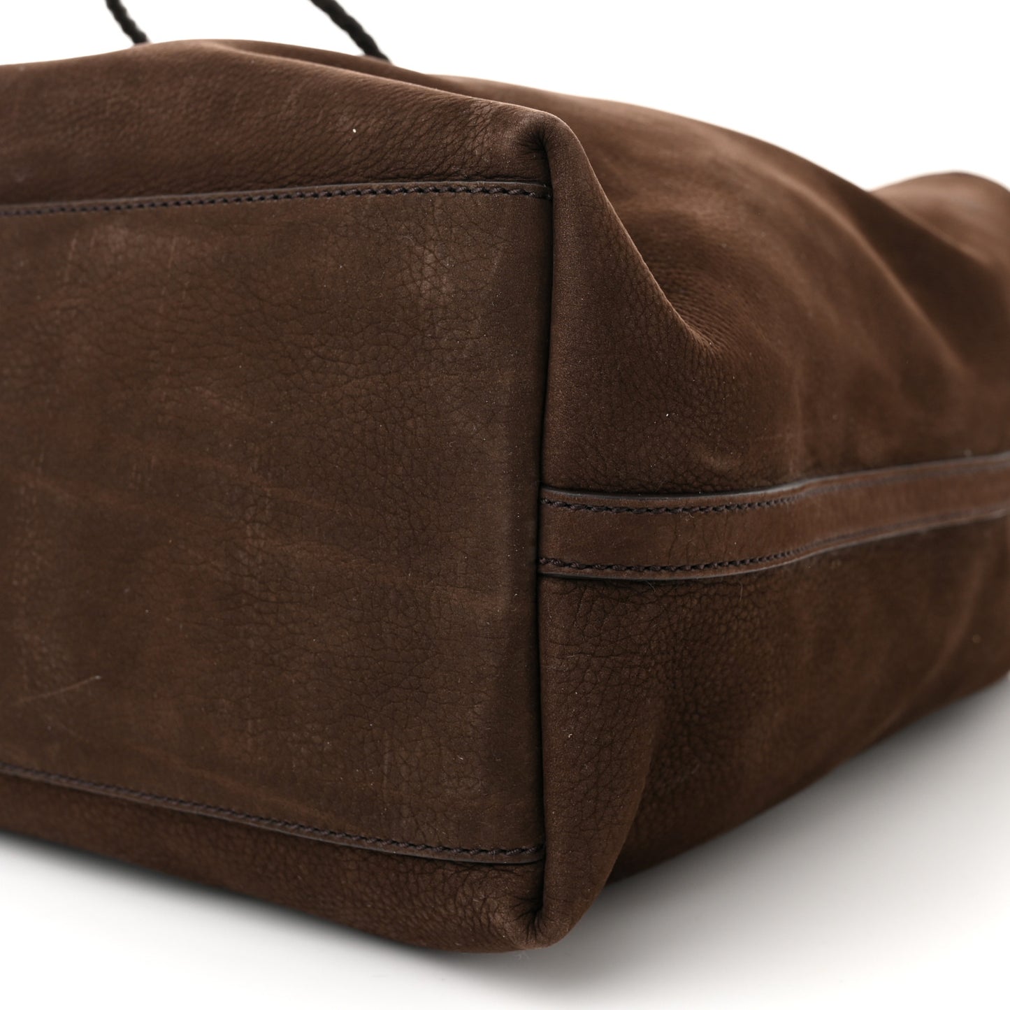 Nubuck Braided Handle Large Gifford Tote Brown