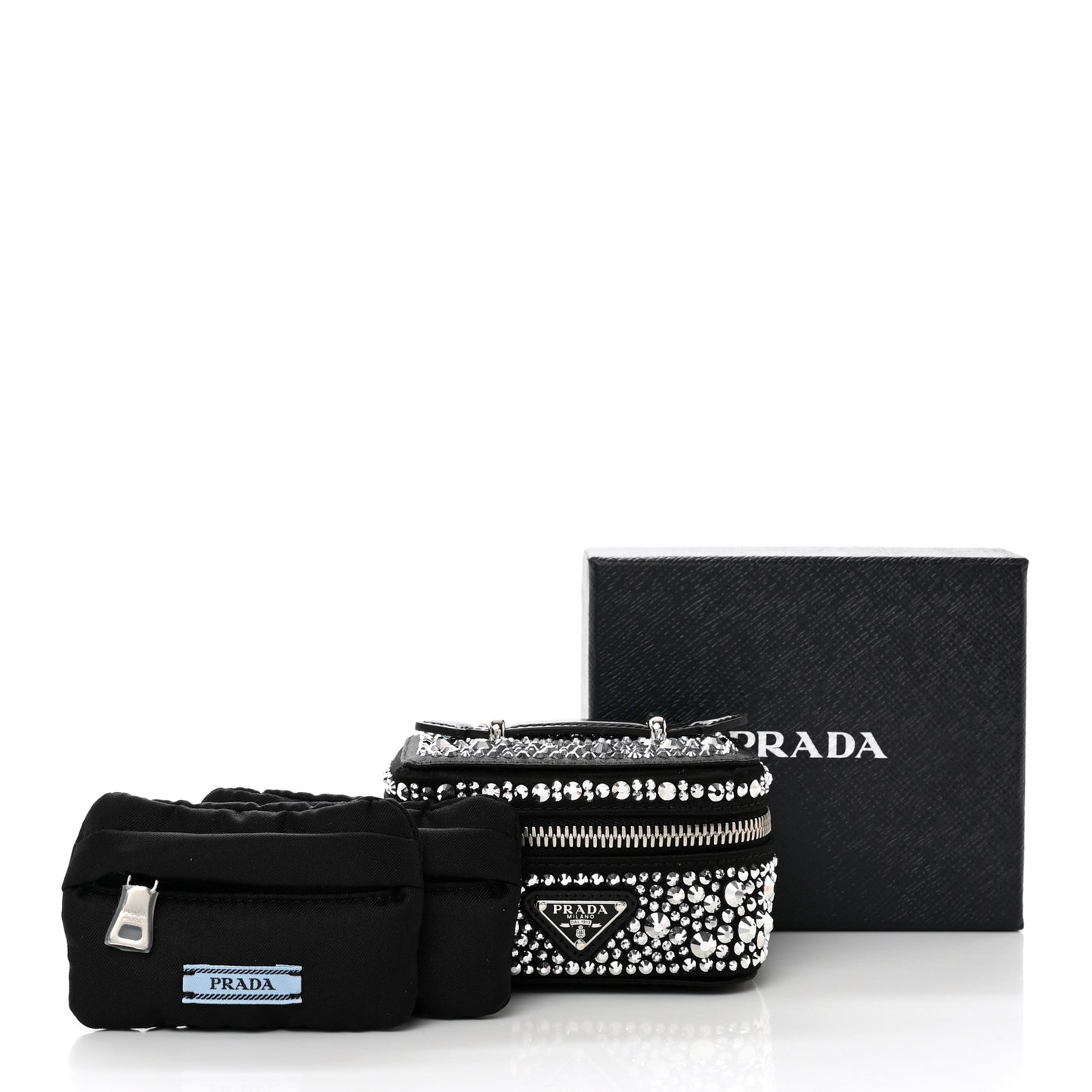 Satin Crystal Degrade Jewelry Beauty Case Metal