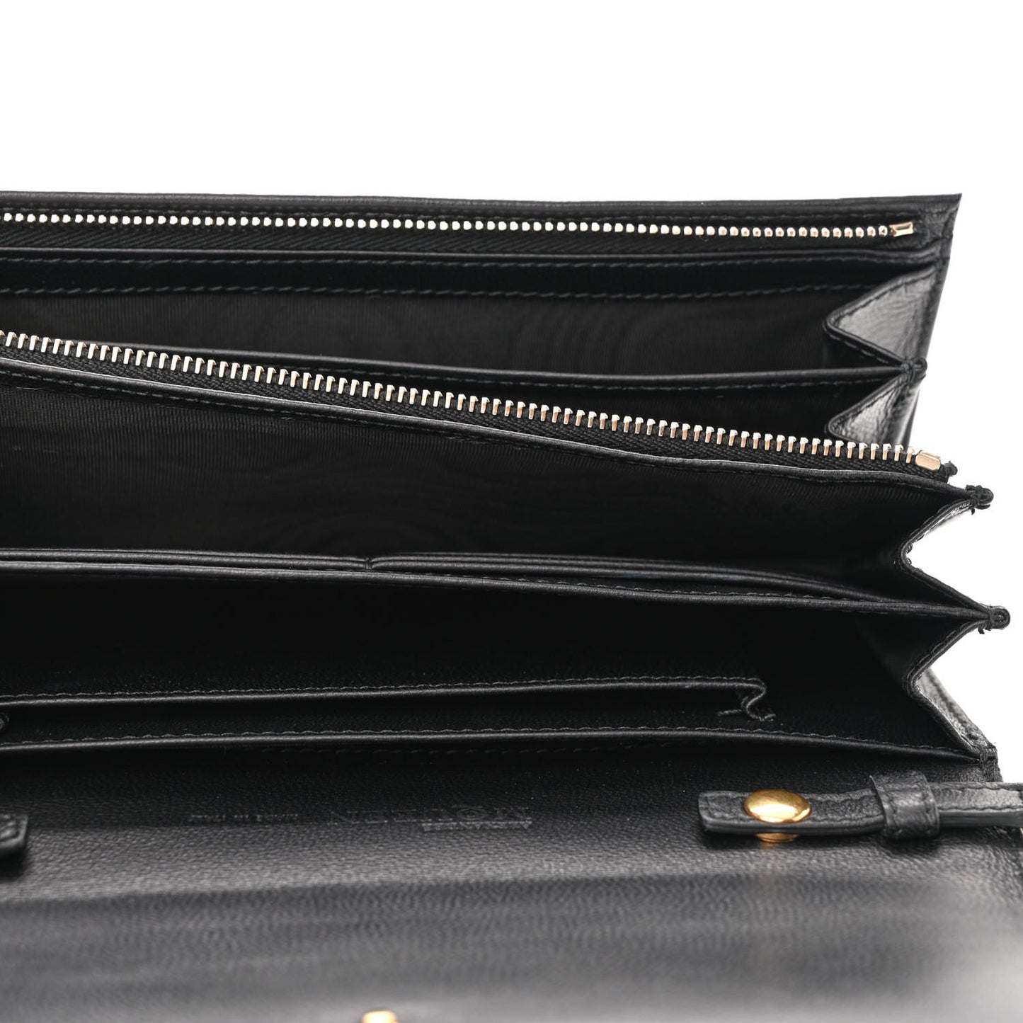 Calfskin Studded Wallet on Chain Black
