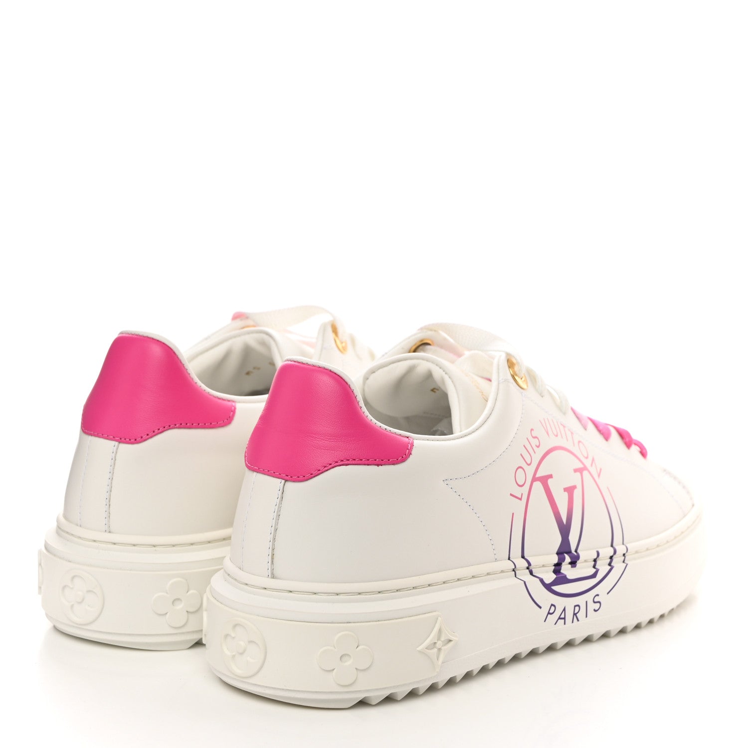 Louis Vuitton Monogram Time Out Sneakers 38 White Pink 4 of 9