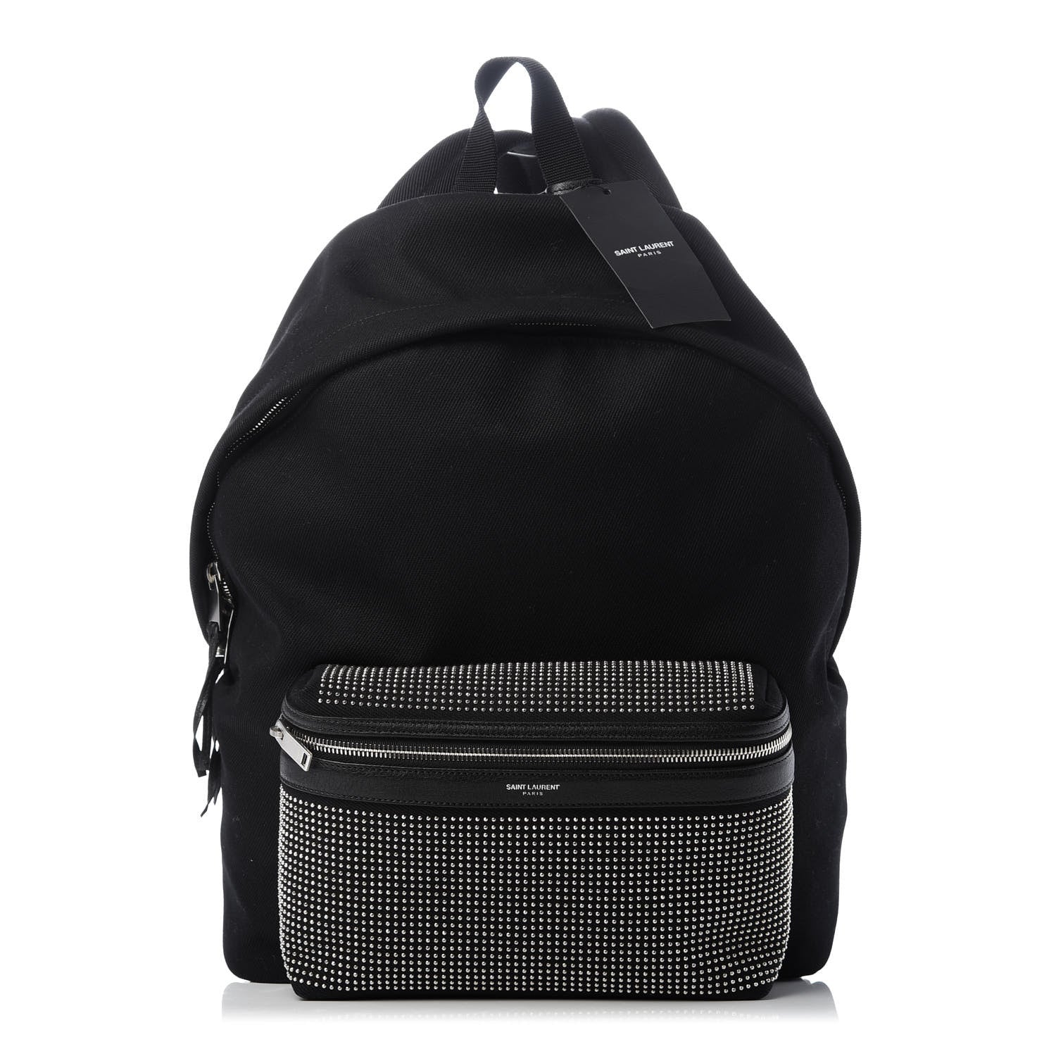 Saint Laurent Canvas City Studded Backpack Black 1 of 16