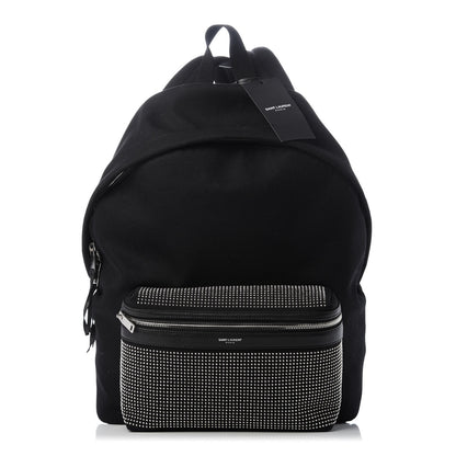Saint Laurent Canvas City Studded Backpack Black 1 of 16