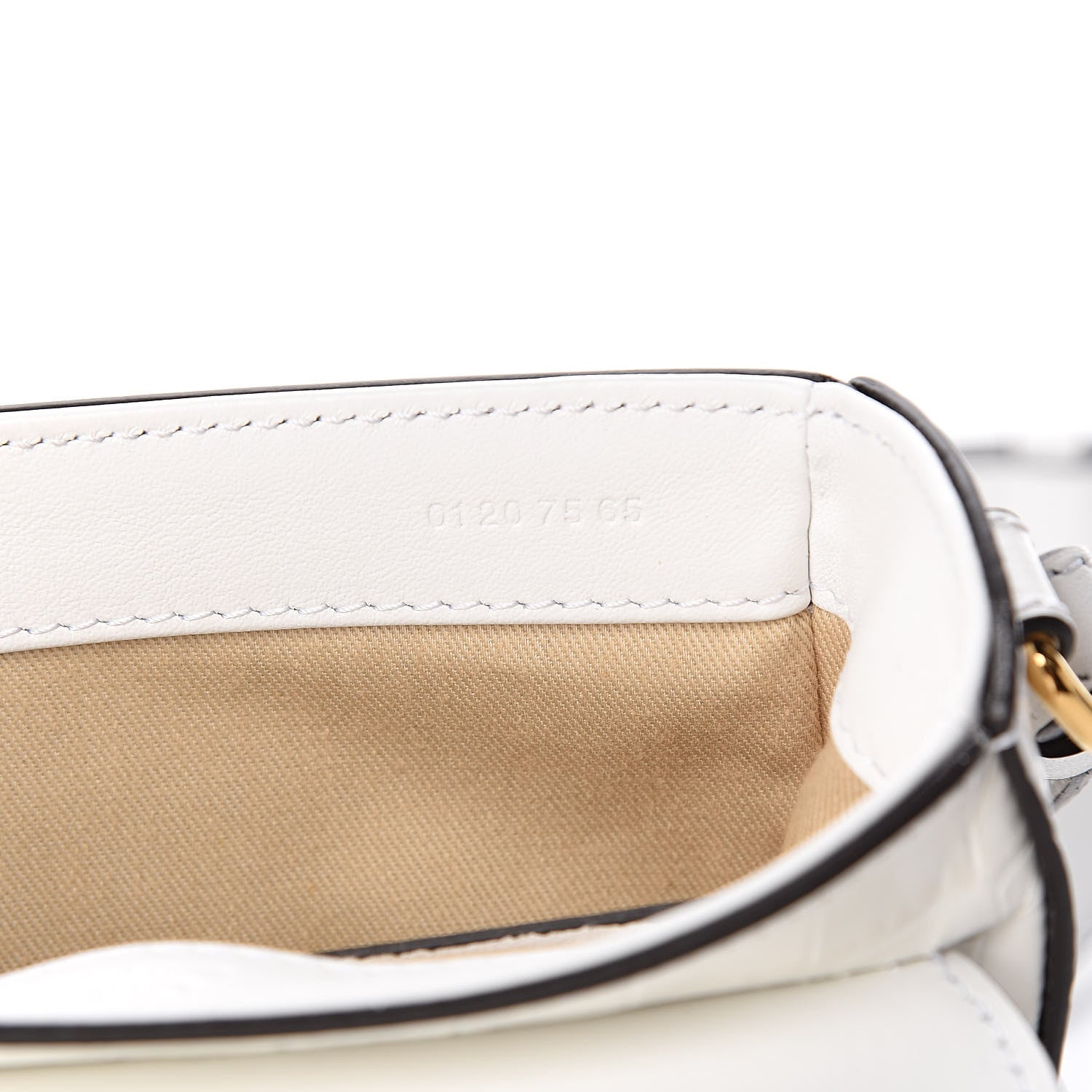 Chloe Calfskin Crocodile Embossed Mini C Double Carry Brilliant White 7 of 11