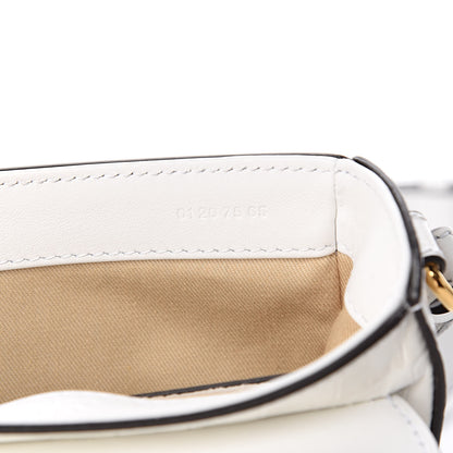 Chloe Calfskin Crocodile Embossed Mini C Double Carry Brilliant White 7 of 11