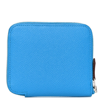 Hermes Epsom Silk'In Compact Wallet Bleu Frida 1 of 10