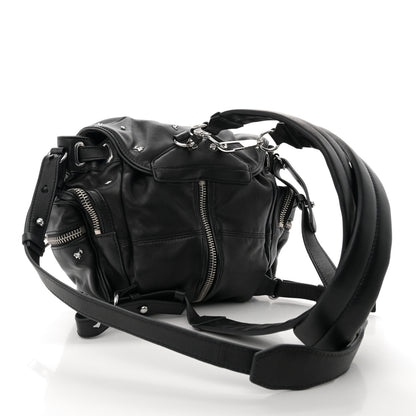 Alexander Wang Lambskin Rose Studded Marti Backpack Bag Washed Black Rhodium Hardware 3 of 11