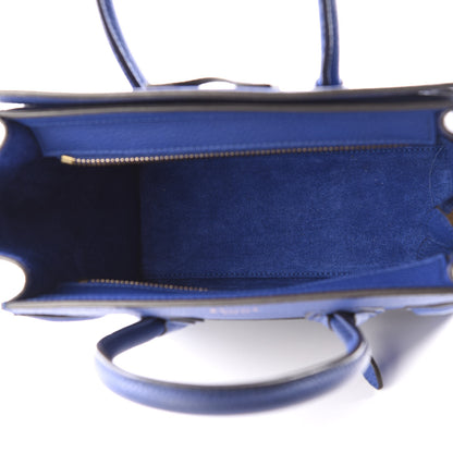 Celine Drummed Calfskin Nano Luggage Indigo 4 of 8