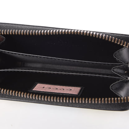 Gucci Calfskin GucciGhost Zip Around Card Case Black New Acquamarine 5 of 7