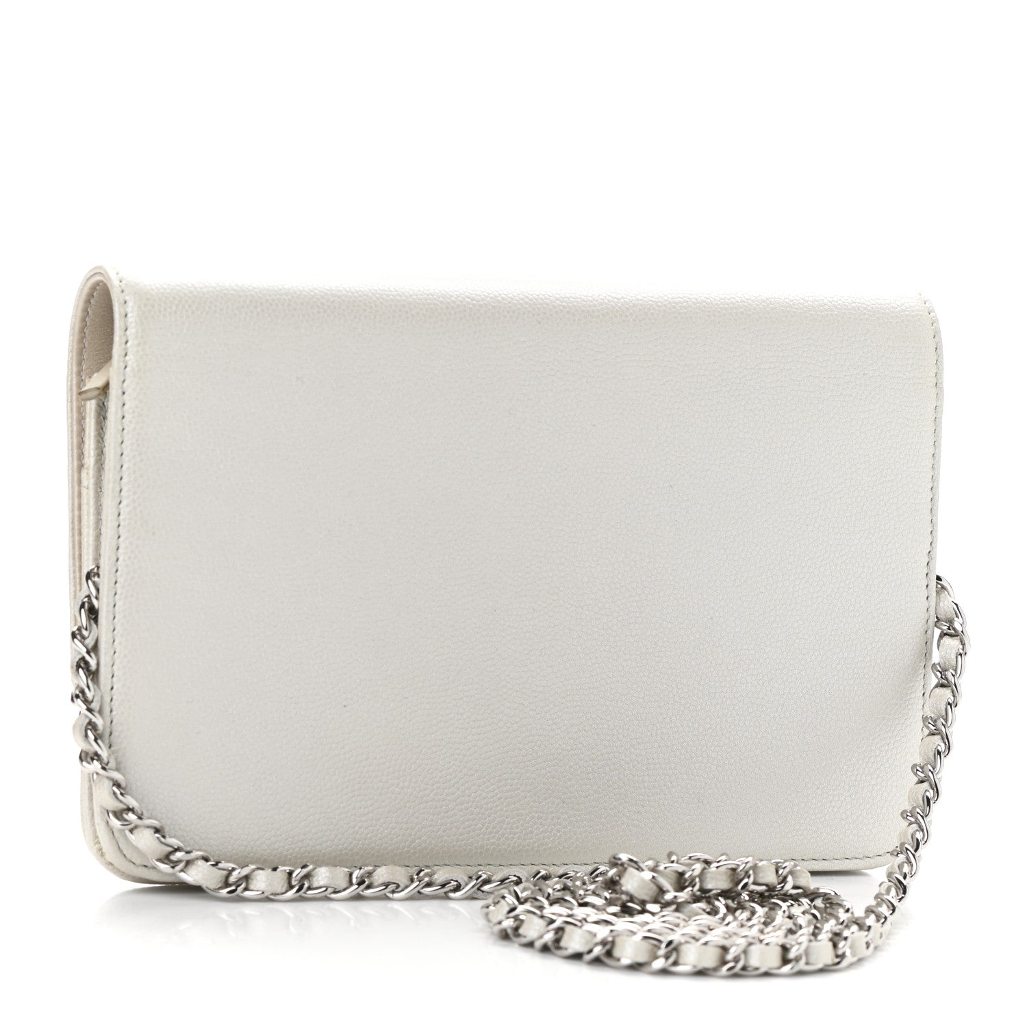 Chanel Caviar Sevruga Wallet on Chain WOC Silver 3 of 14