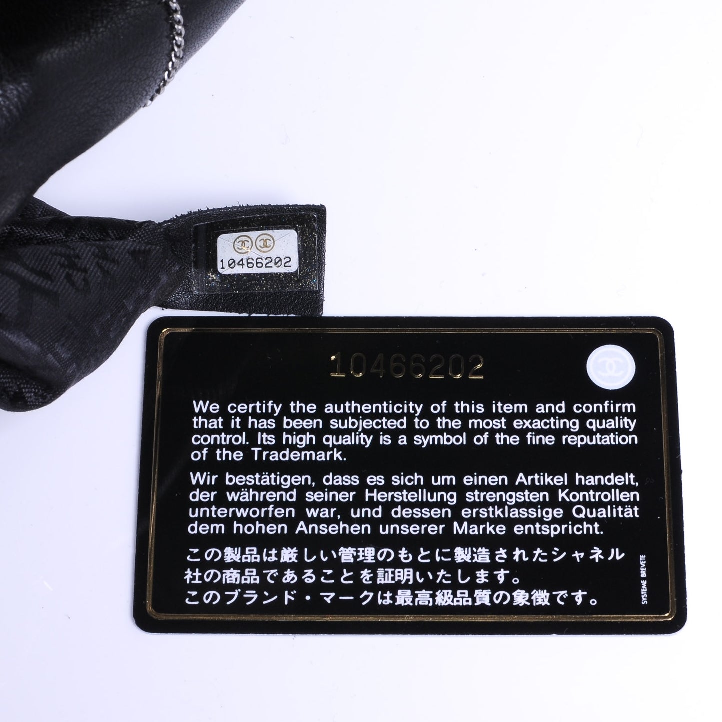 Calfskin Chain Stitch Shoulder Bag Black