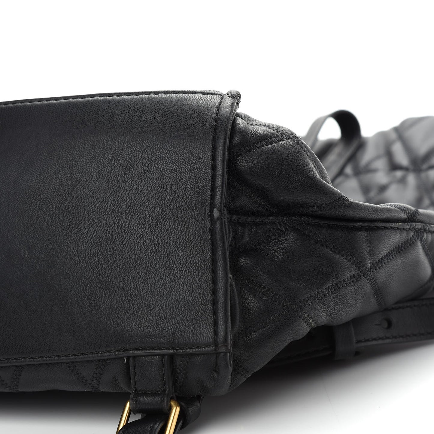 Rubberized Canvas Quilted Duo Backpack Black