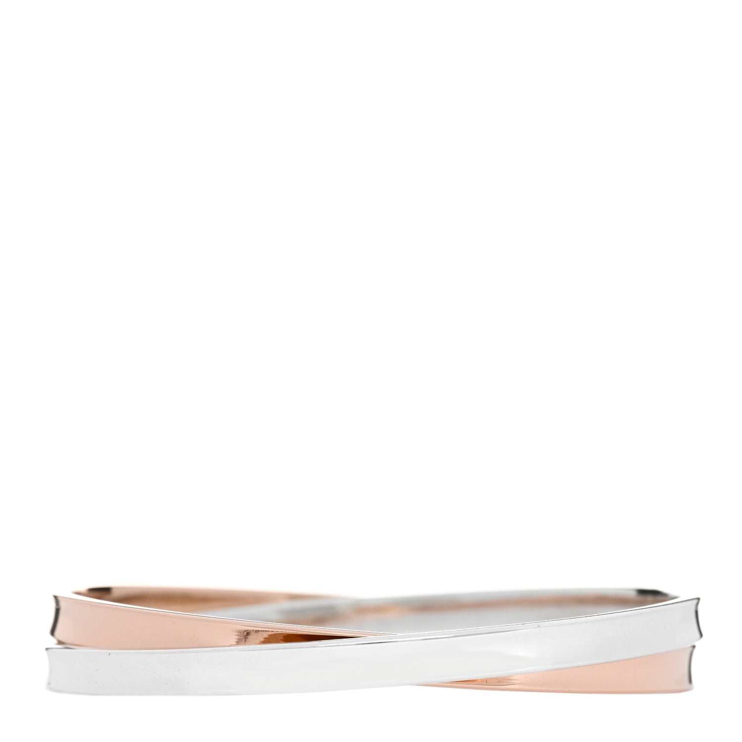 Tiffany 18K Rose Gold Sterling Silver 1837 Interlocking Bangle Bracelet 2 of 3