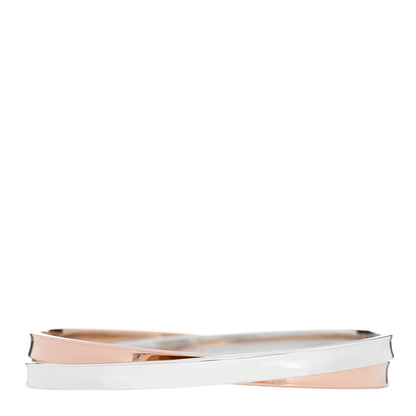 Tiffany 18K Rose Gold Sterling Silver 1837 Interlocking Bangle Bracelet 2 of 3