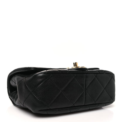 Chanel Lambskin Metal Quilted Mini Top Handle Square Flap Black 4 of 10