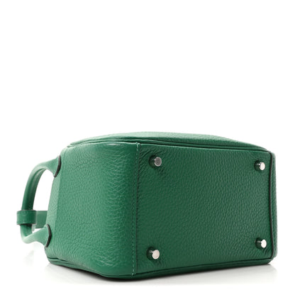 Hermes Taurillon Clemence Mini Lindy 20 Vert Vertigo 4 of 11