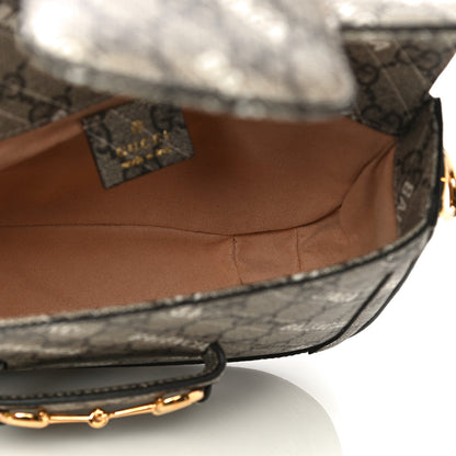 Gucci X BALENCIAGA GG Supreme Monogram Web Logo Print Mini Horsebit 1955 Shoulder Bag Beige Ebony 7 of 15