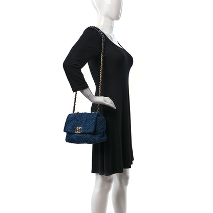 Chanel Denim Quilted Medium Chanel 19 Flap Blue 3 of 10