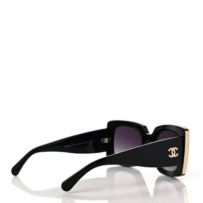 Chanel Acetate Rectangle Sunglasses 5435 Black 4 of 7