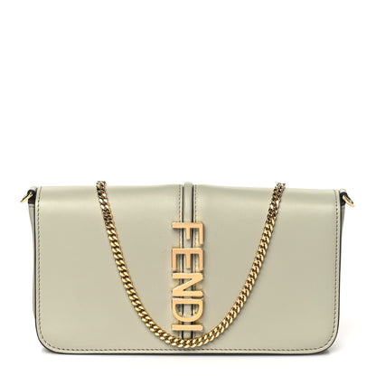 Fendi Vitello Grace Matte Fendigraphy Wallet on Chain Green Tea 1 of 10