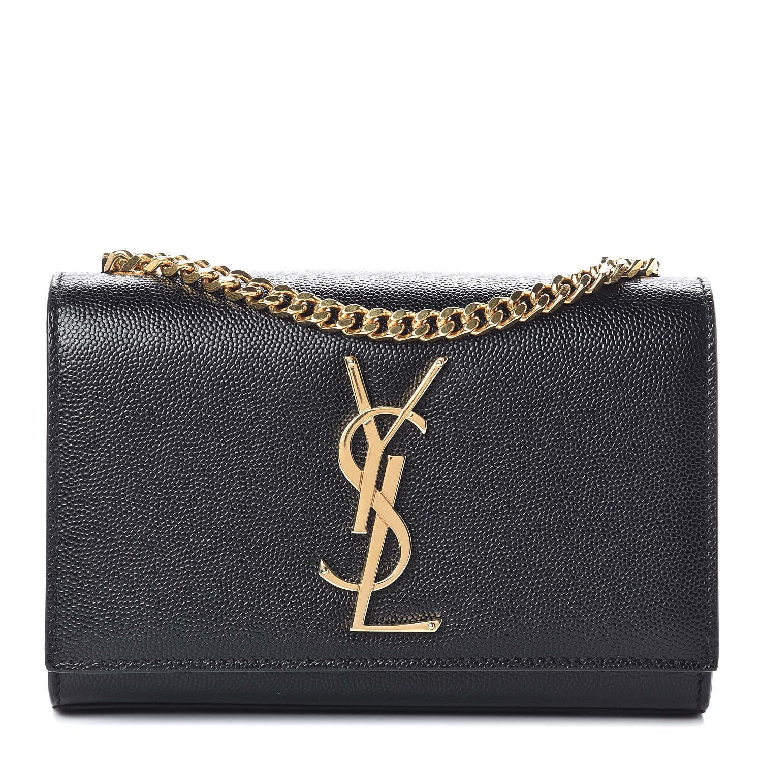 Saint Laurent Grain De Poudre Small Monogram Kate Satchel Black 1 of 10