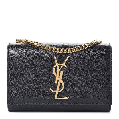 Saint Laurent Grain De Poudre Small Monogram Kate Satchel Black 1 of 10
