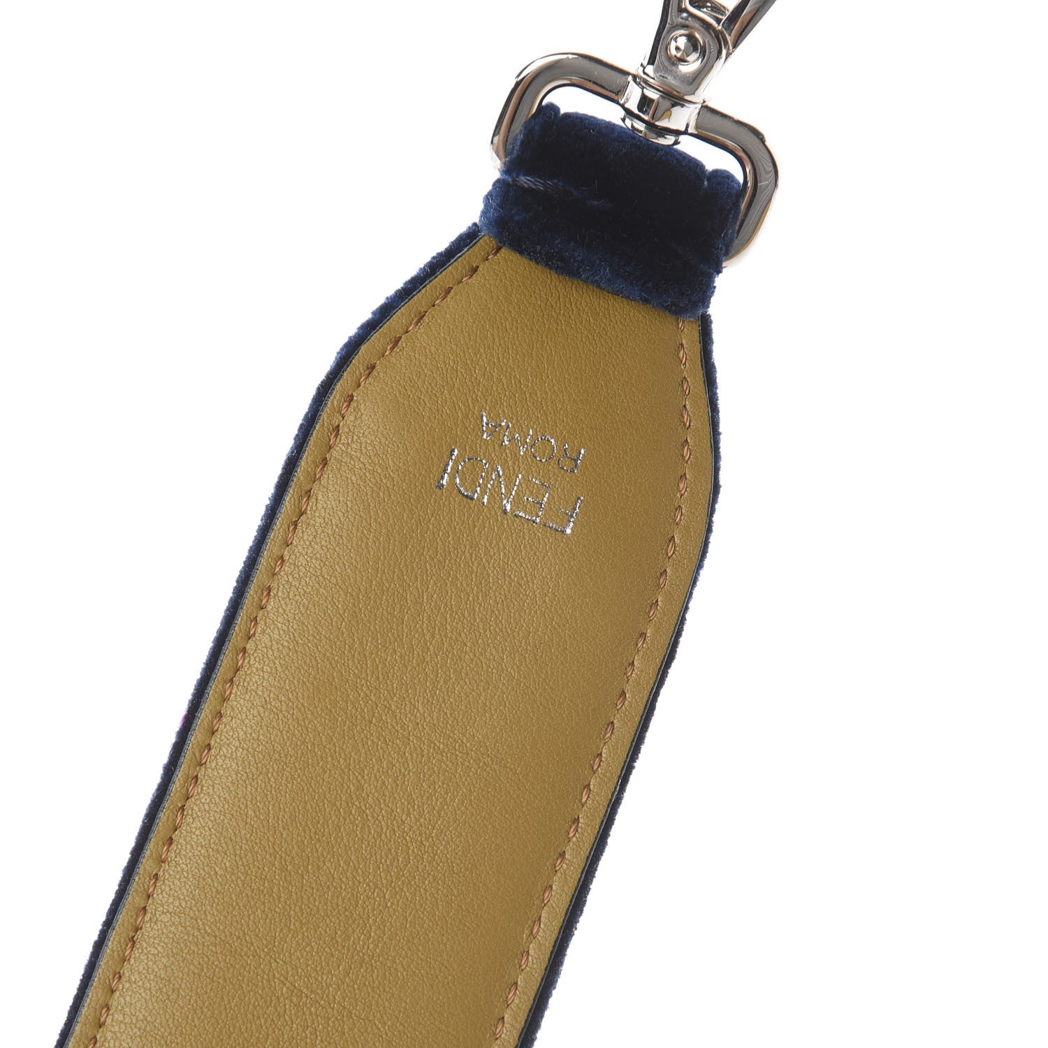 Fendi Velvet Studded Strap You Navy Multicolor 3 of 3