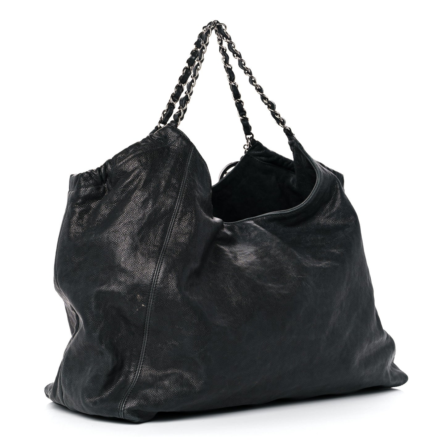 Distressed Caviar XL Coco Cabas Black