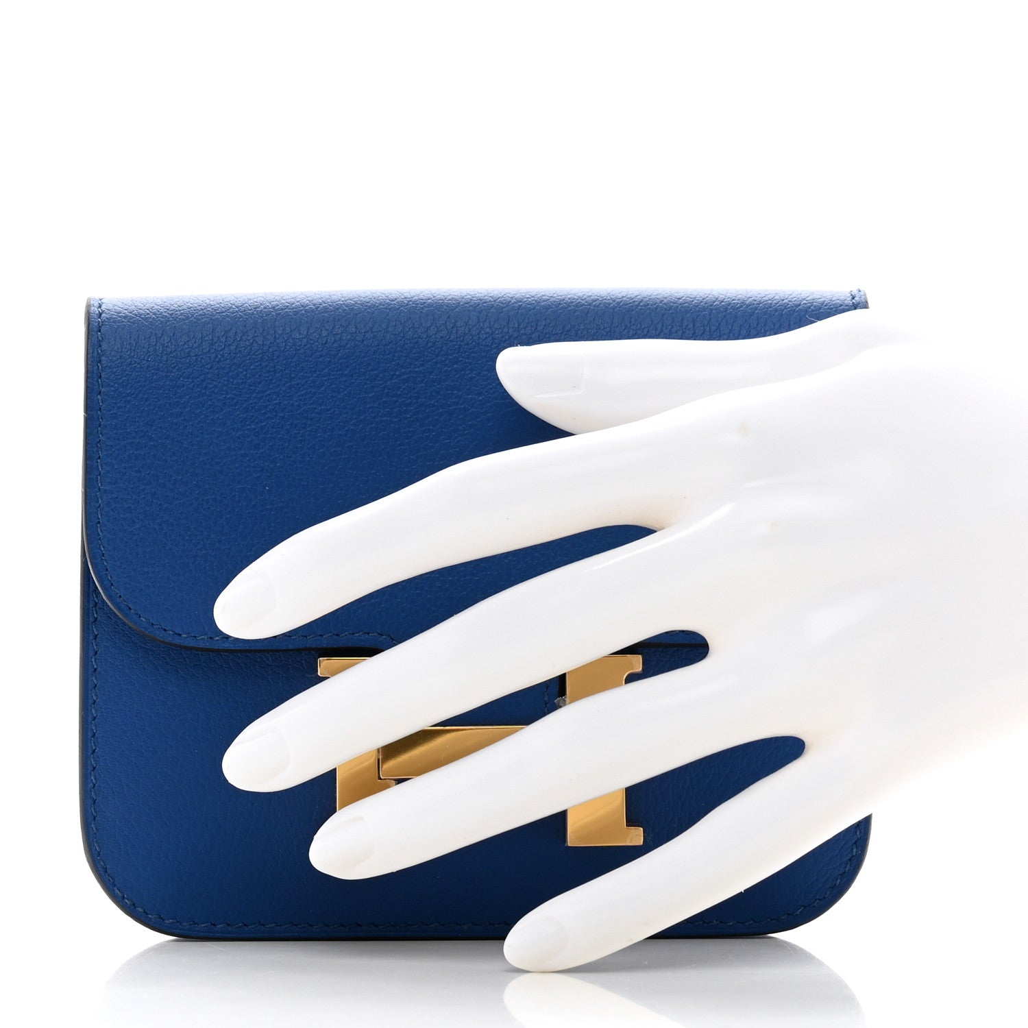 Hermes Evercolor Constance Slim Wallet Bleu France 2 of 8