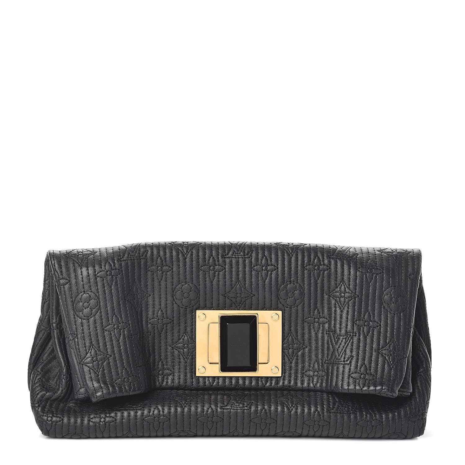 Louis Vuitton Calfskin Quilted Monogram Altair Clutch Black 1 of 8