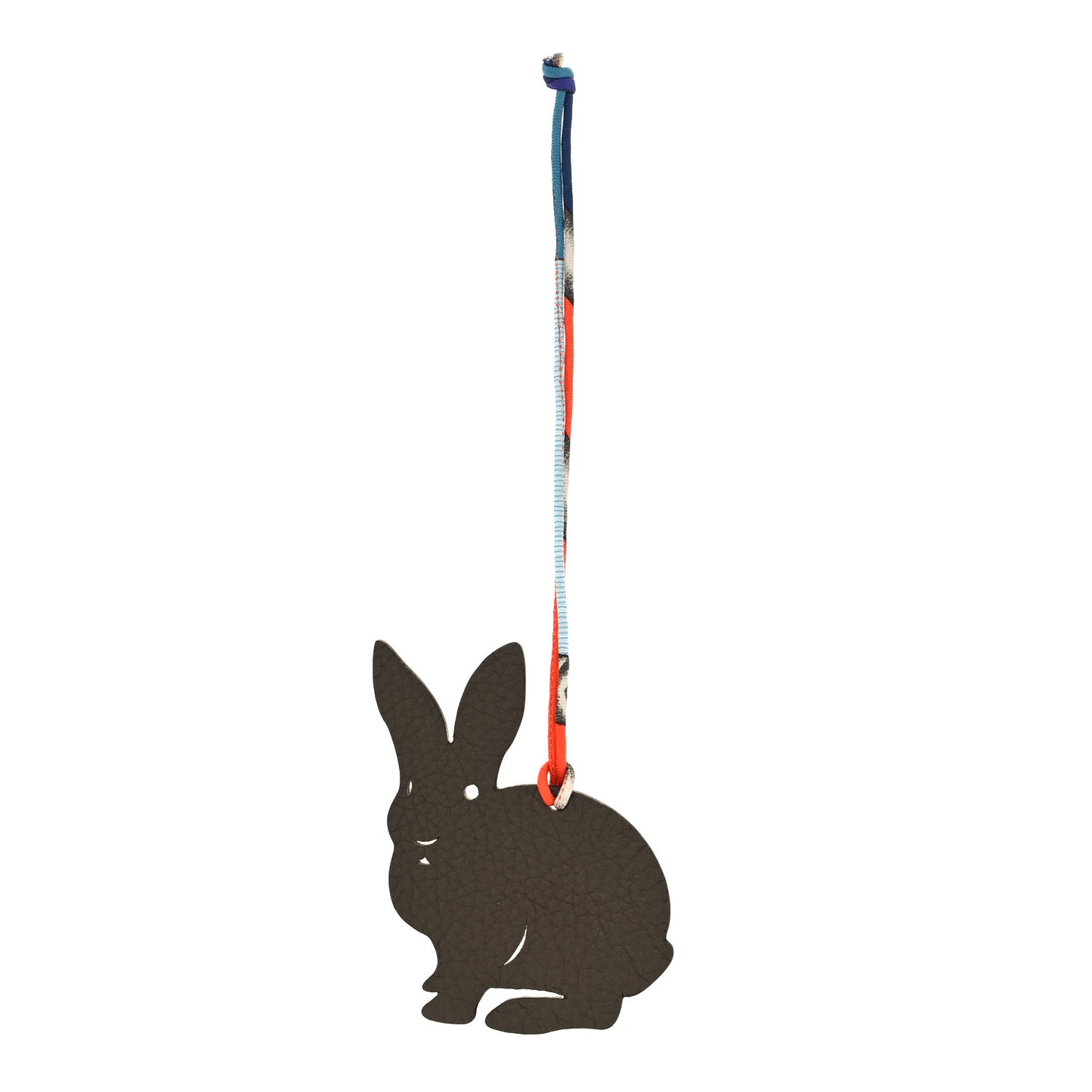 Togo Epsom Petit H Rabbit Bag Charm Chocolate Gris Mouette