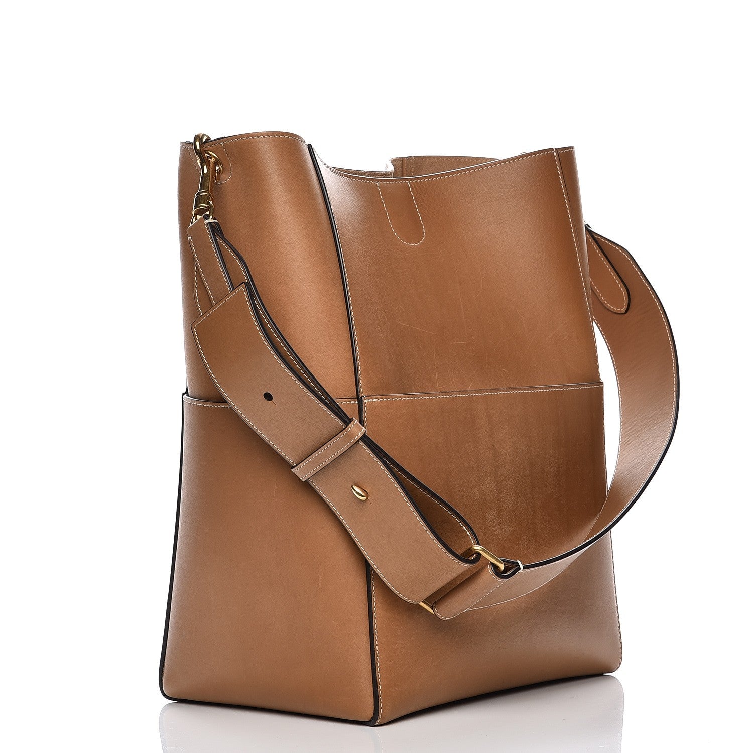 Celine Natural Calfskin Sangle Bucket Bag Light Camel 3 of 8