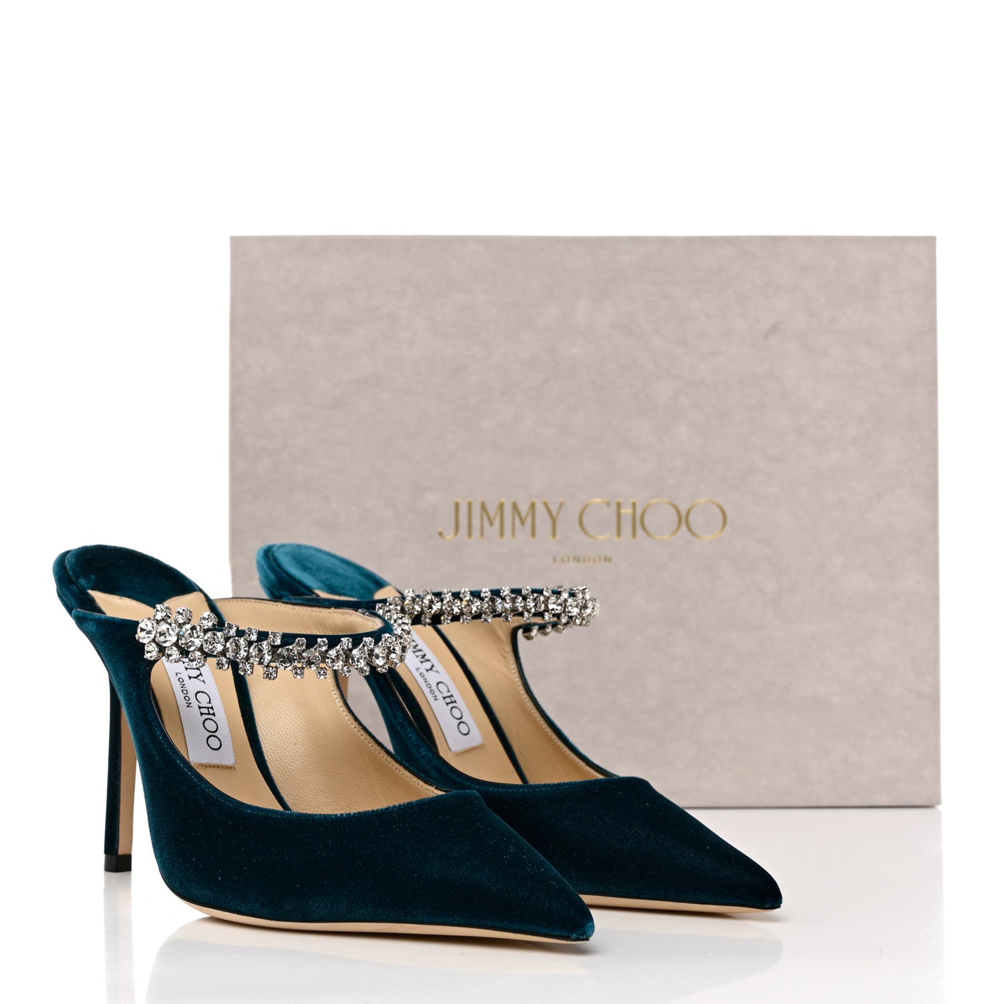 Velvet Crystal Bing 100 Pumps 38.5 Blue
