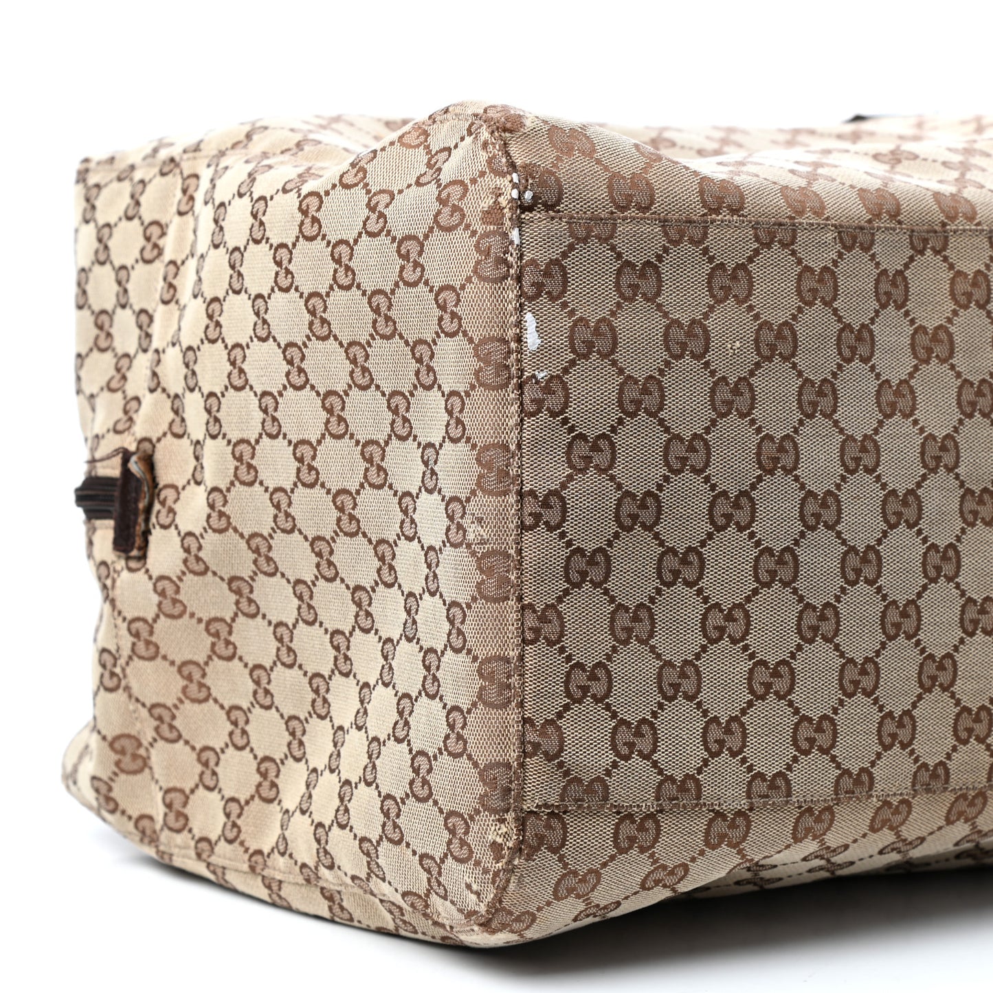GG Monogram Web Large Collapsible Carry On Duffle Beige Brown