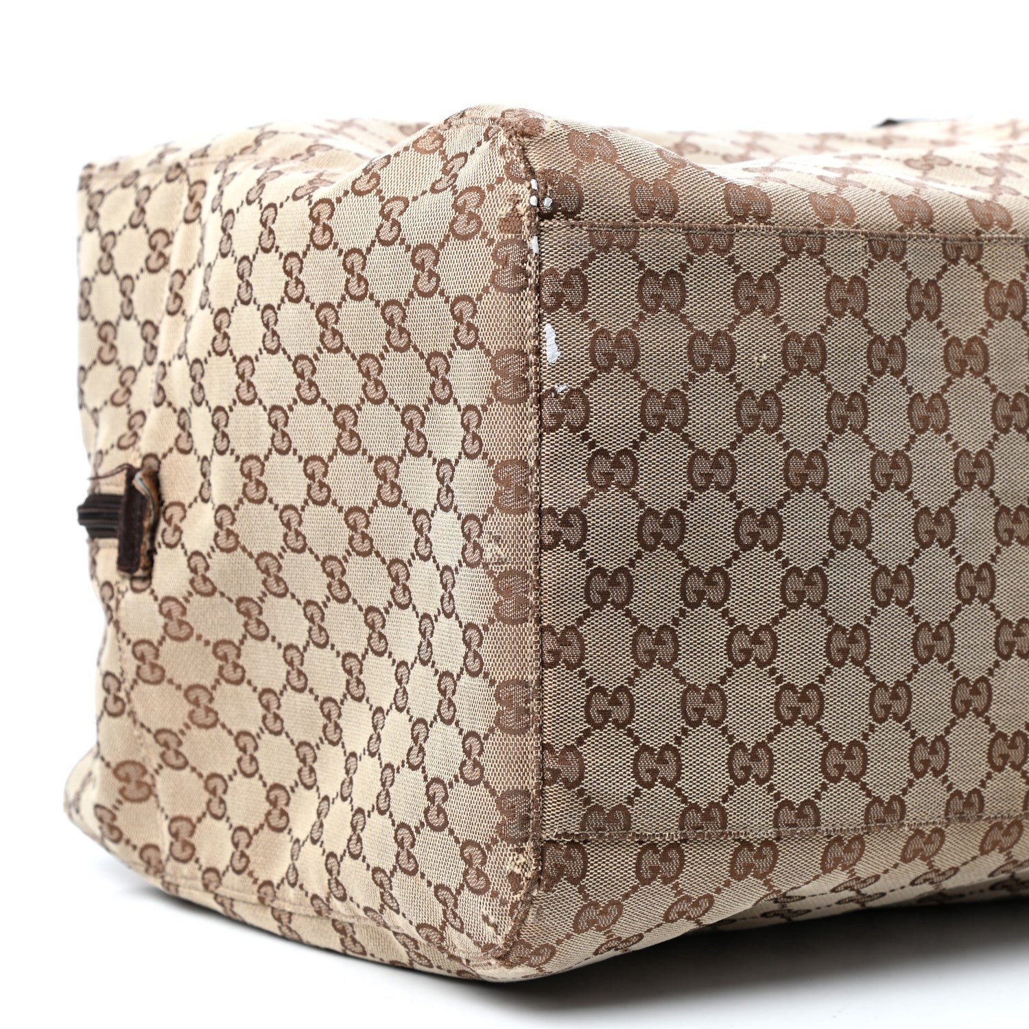 Gucci GG Monogram Web Large Collapsible Carry On Duffle Beige Brown 8 of 10