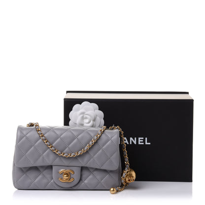 Chanel Lambskin Quilted Mini Rectangular Pearl Crush Flap Grey 11 of 11