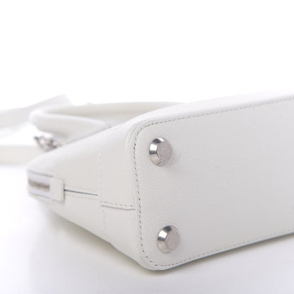 Balenciaga Grained Calfskin Logo XXS Ville Top Handle Bag White Light Green 5 of 11