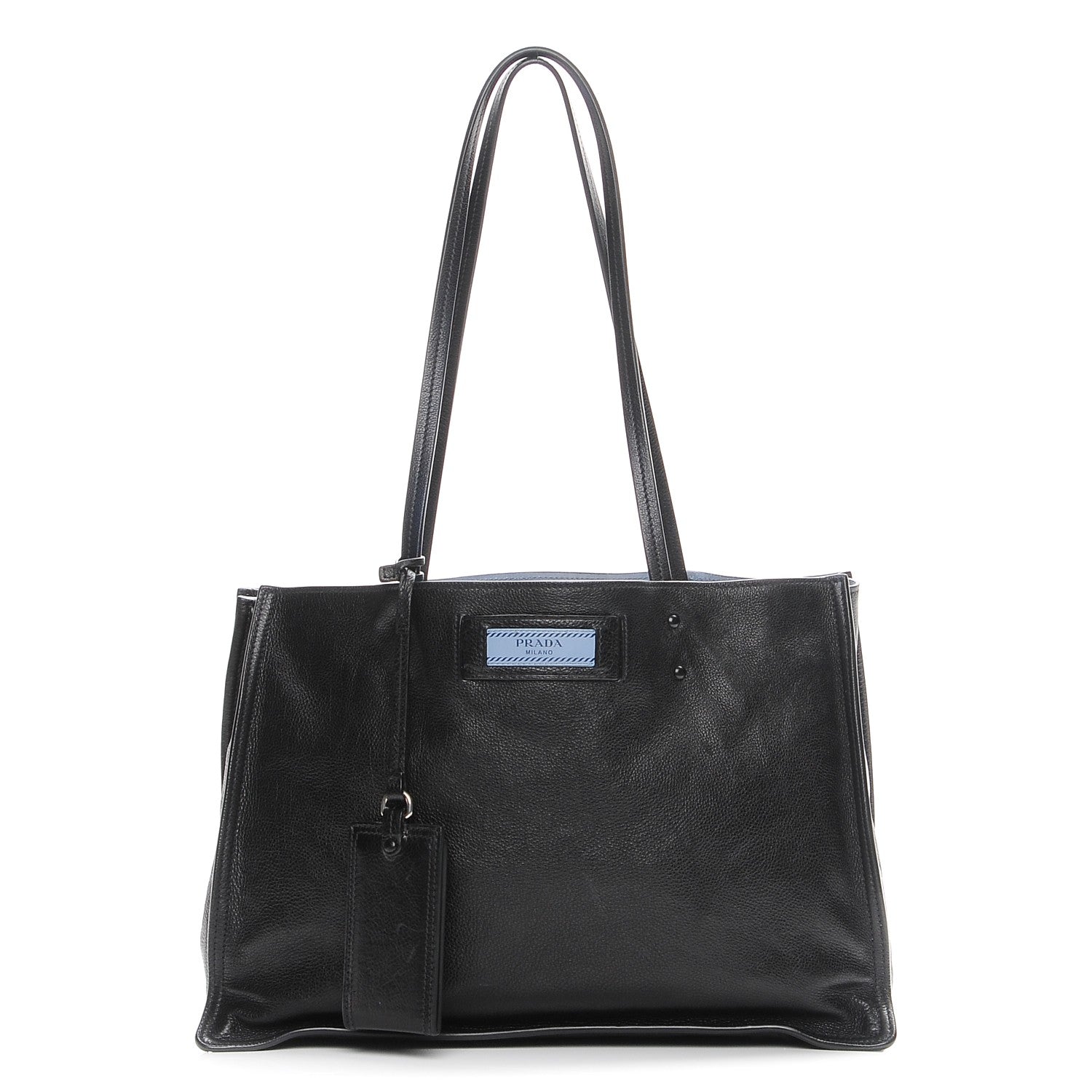 Prada Glace Calf Etiquette Shopping Bag Black Astrale 1 of 9