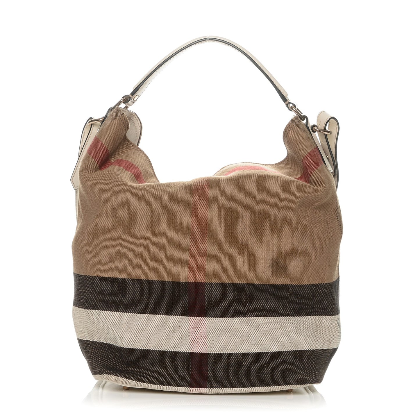 Canvas Mega Check Medium Susanna Hobo White
