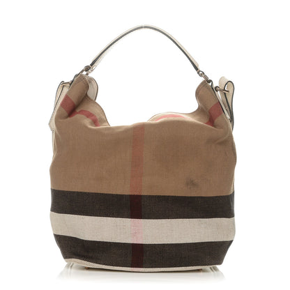 Burberry Canvas Mega Check Medium Susanna Hobo White 1 of 9