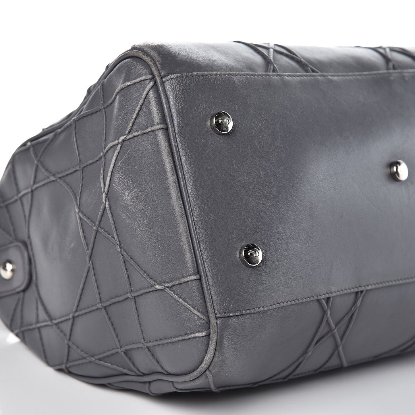 Lambskin Cannage Granville Polochon Grey
