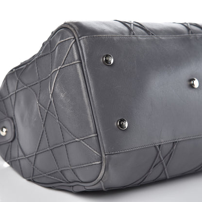 Christian Dior Lambskin Cannage Granville Polochon Grey 8 of 20
