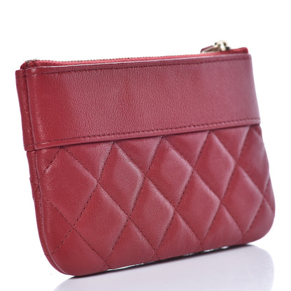 Chanel Sheepskin Quilted Small Vintage Mademoiselle Cosmetic Case Red 3 of 7