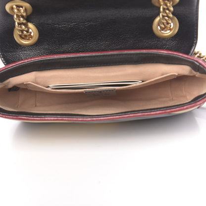 Gucci Azalea Calfskin Matelasse Diagonal Patchwork Mini Torchon GG Marmont Shoulder Bag Black Beige Romantic Cerise 5 of 10