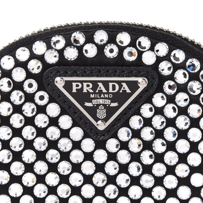 Prada Satin Crystal Round Shoulder Bag Cristal 8 of 11