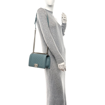 Chanel Caviar Quilted Medium Boy Flap Light Blue 2 of 9