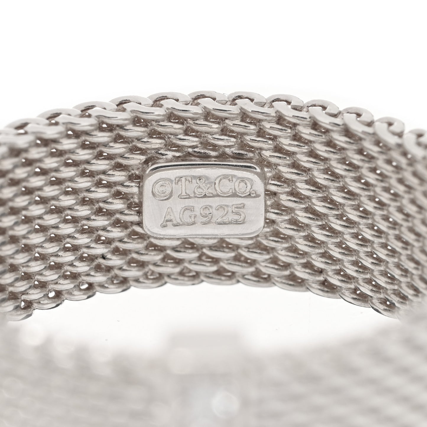 Sterling Silver Diamond Somerset Mesh Ring 53 6.25