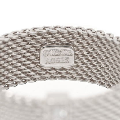 Tiffany Sterling Silver Diamond Somerset Mesh Ring 53 6.25 4 of 4